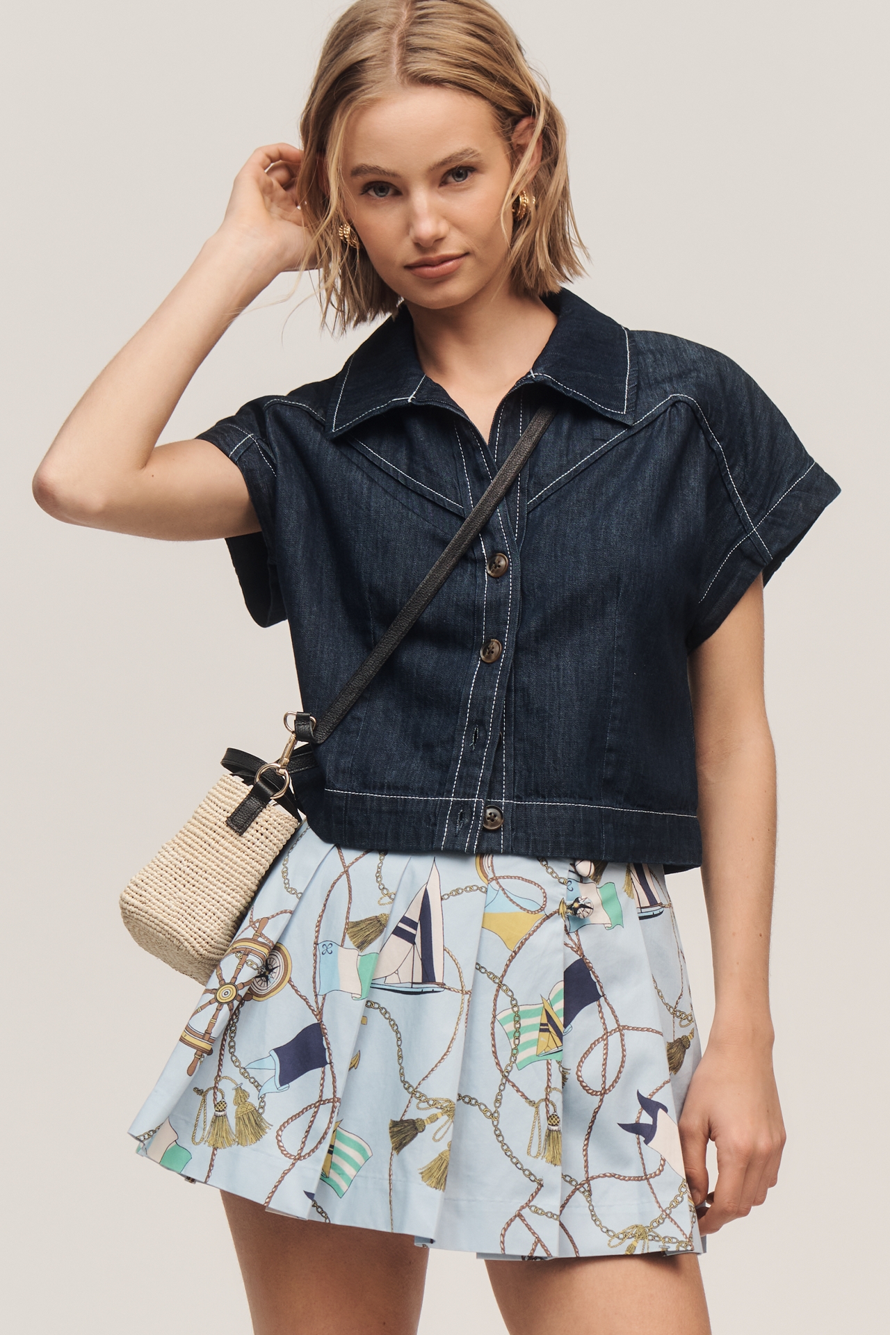 Kiki Printed Pleated Skort by Maeve