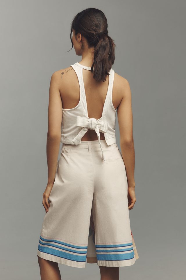 Maeve Tea Towel Wrap Bermuda Shorts #1