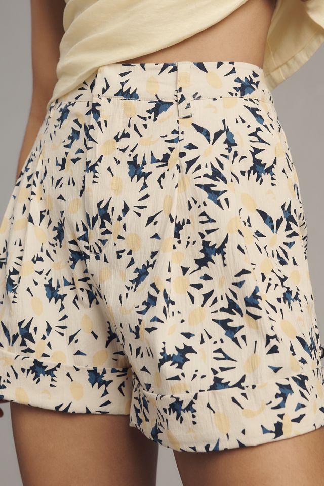 The Avery Cuffed Pleated Trouser Shorts by Maeve #1