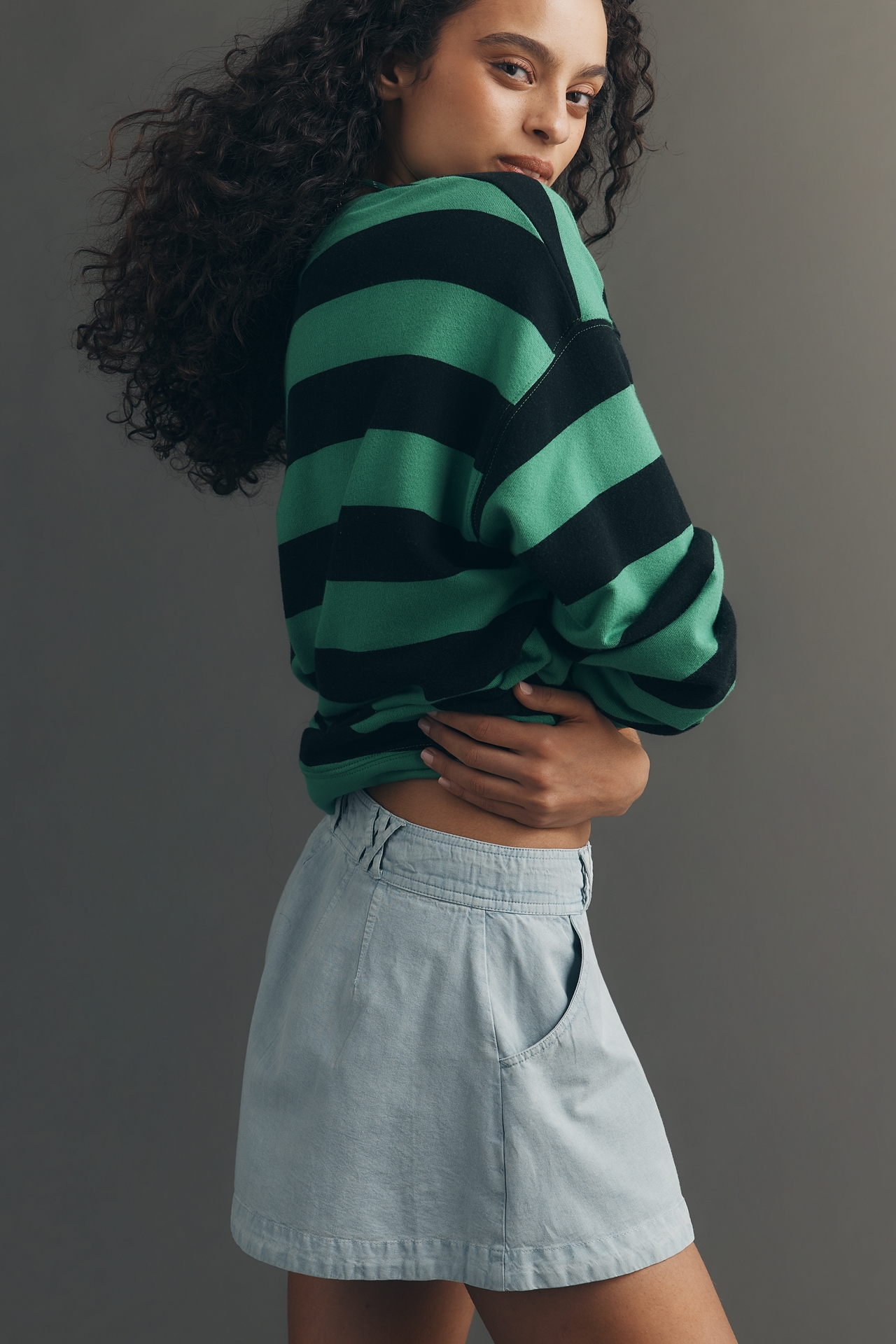 By Anthropologie Tie-Waist Denim Shorts