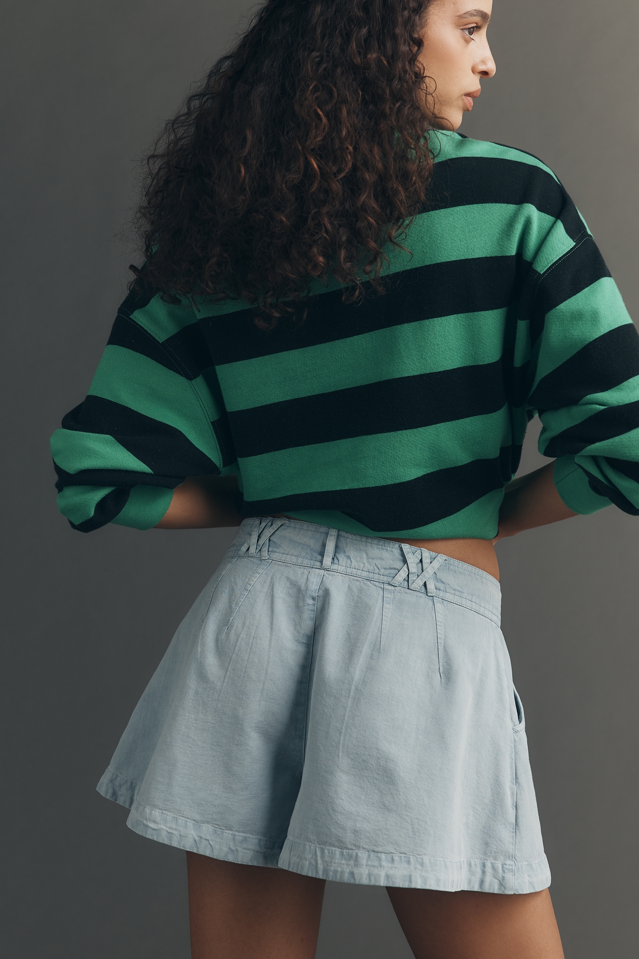 By Anthropologie Tie-Waist Denim Shorts