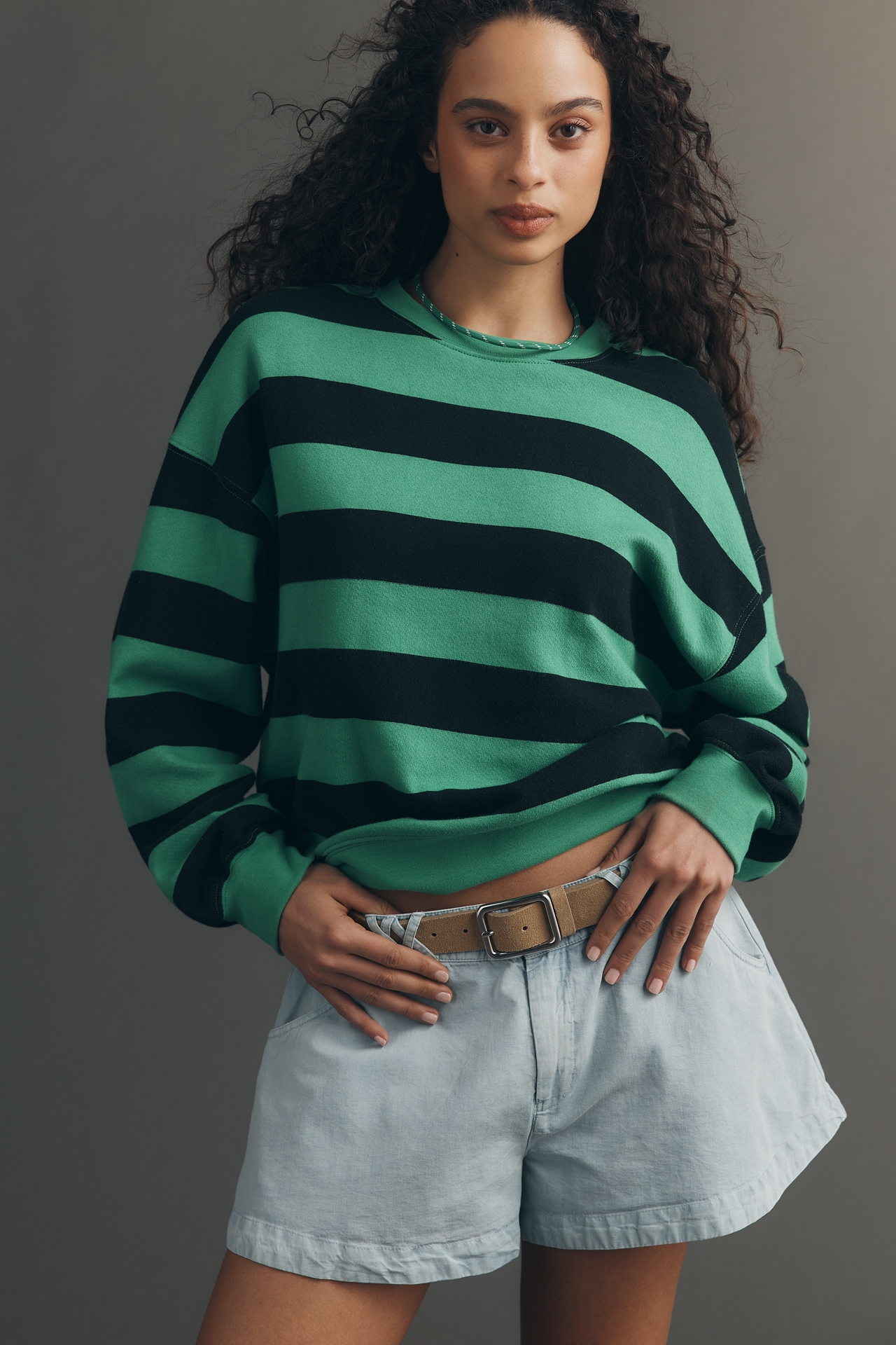 By Anthropologie Tie-Waist Denim Shorts