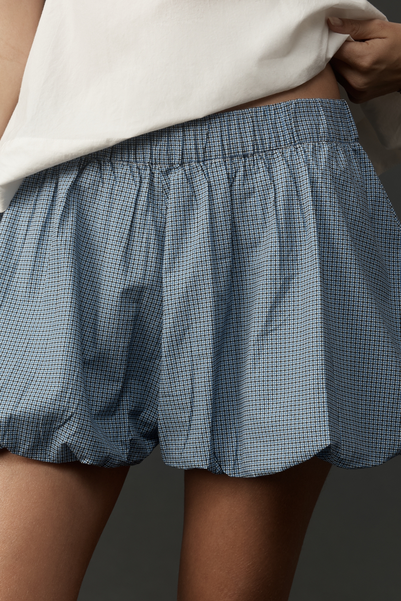 Maeve Cotton Bubble-Hem Shorts