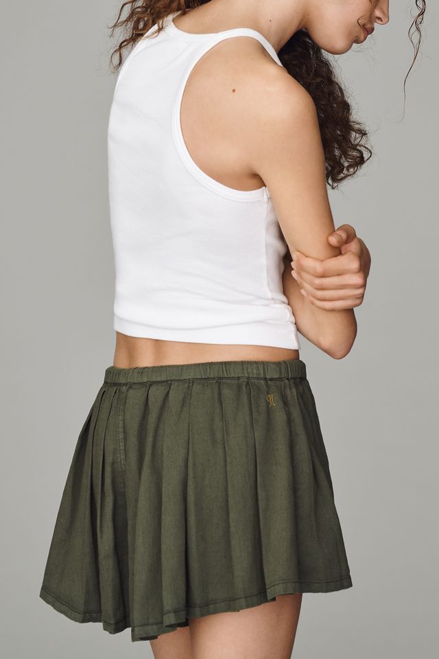 Pilcro Linen Cotton Pleated Shorts #2