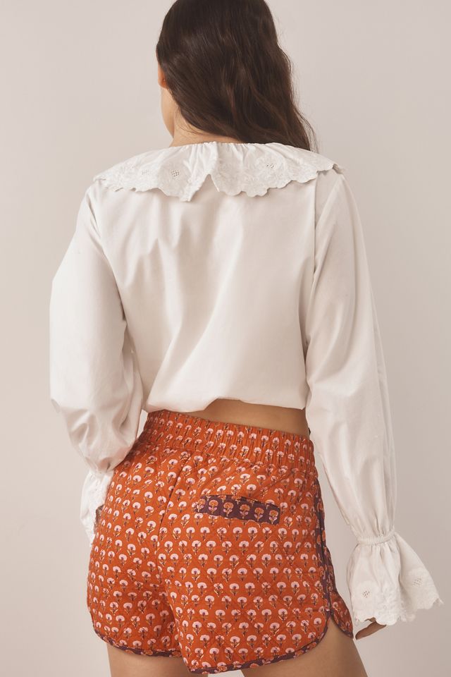 Maeve Quilted Linen Track Shorts #2