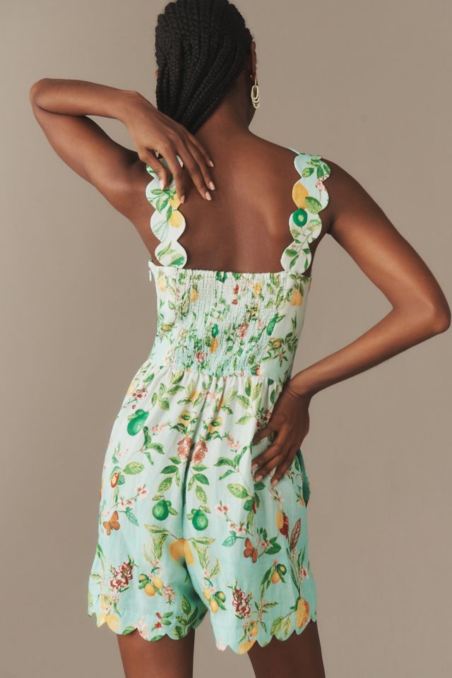 Ranna Gill Linen Floral Romper #1
