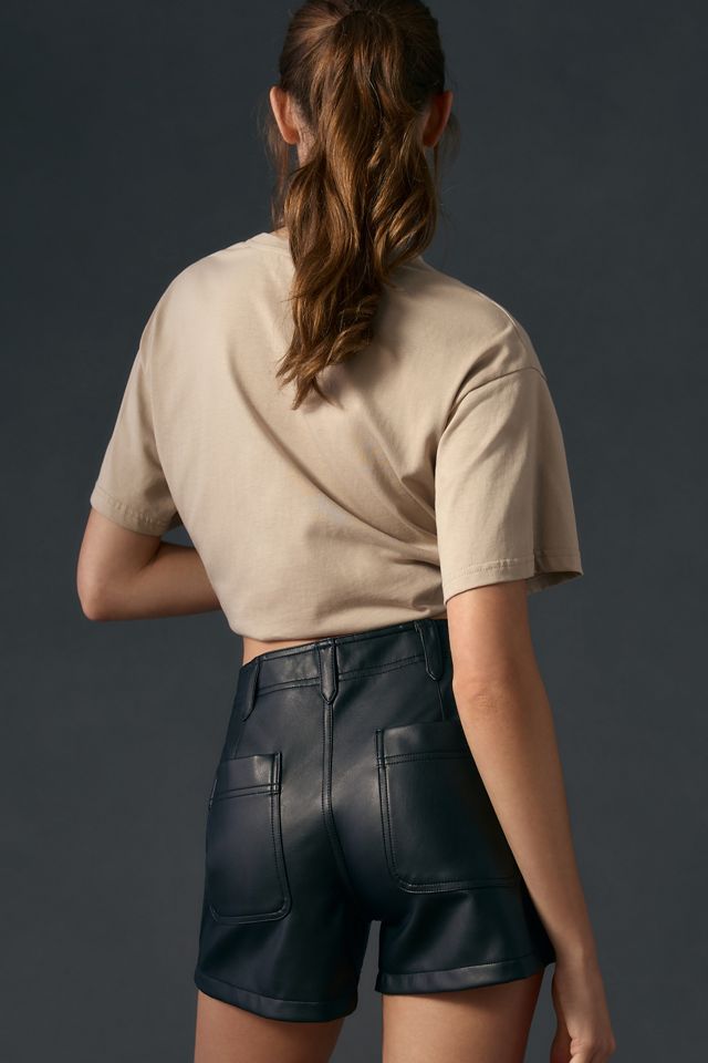 By Anthropologie Faux Leather Cargo Shorts #4