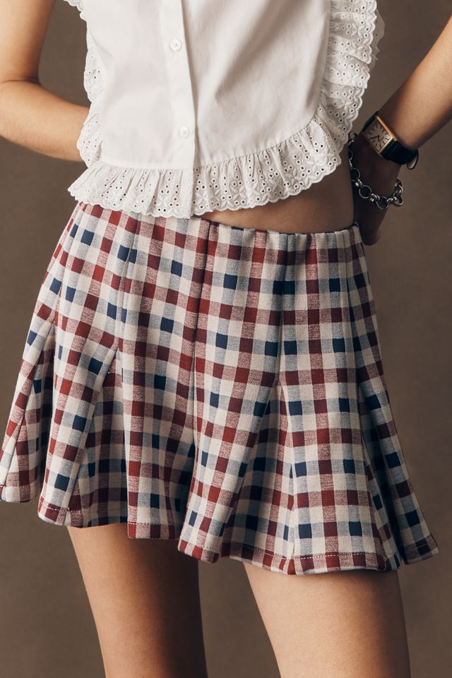 Maeve Godet Plaid Skort #1