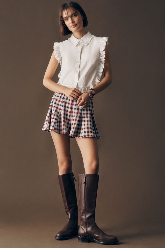 Maeve Godet Plaid Skort #2