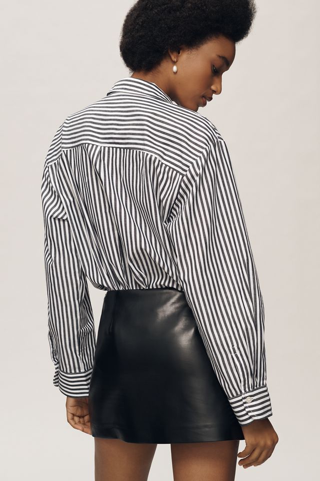 English Factory Faux-Leather Skort #2