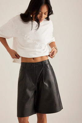 Shorts en cuir taille haute Vista en taille: Uk 6 chez Anthropologie - Selected Femme - Modalova