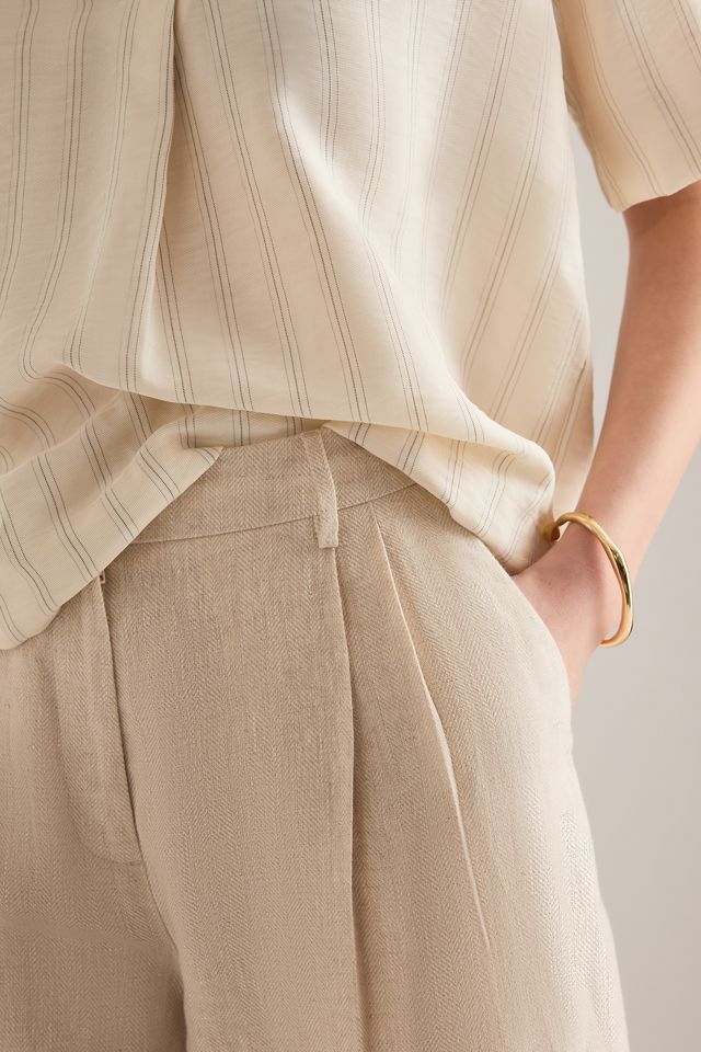 Selected Ida Leinen-Shorts mit hoher Taille #4