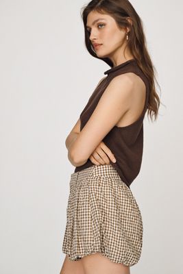 ASTR The Label Margeen Pleated High-Waisted Shorts