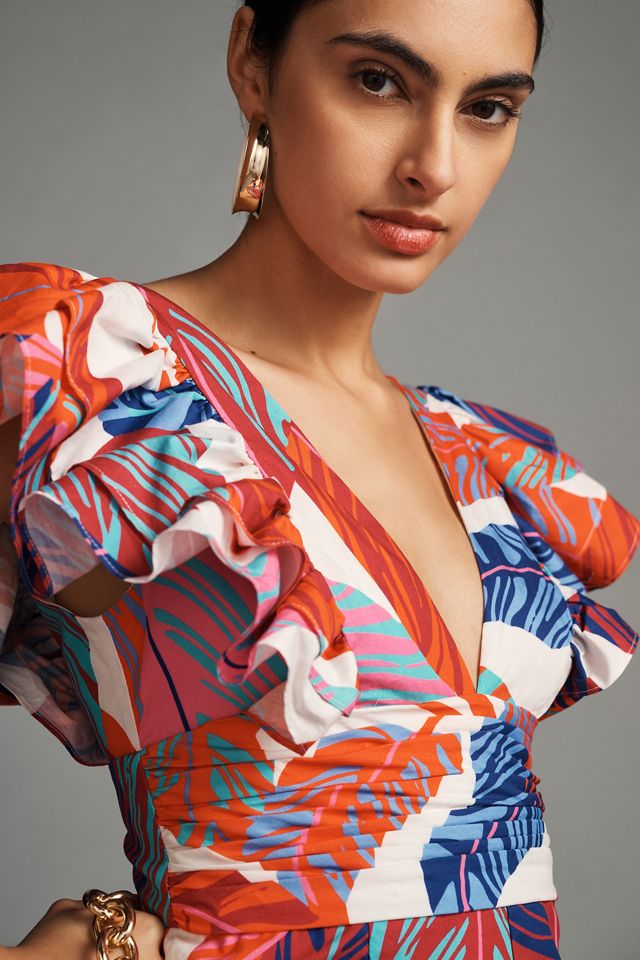 Hutch Printed Ruffle-Sleeve Romper #2