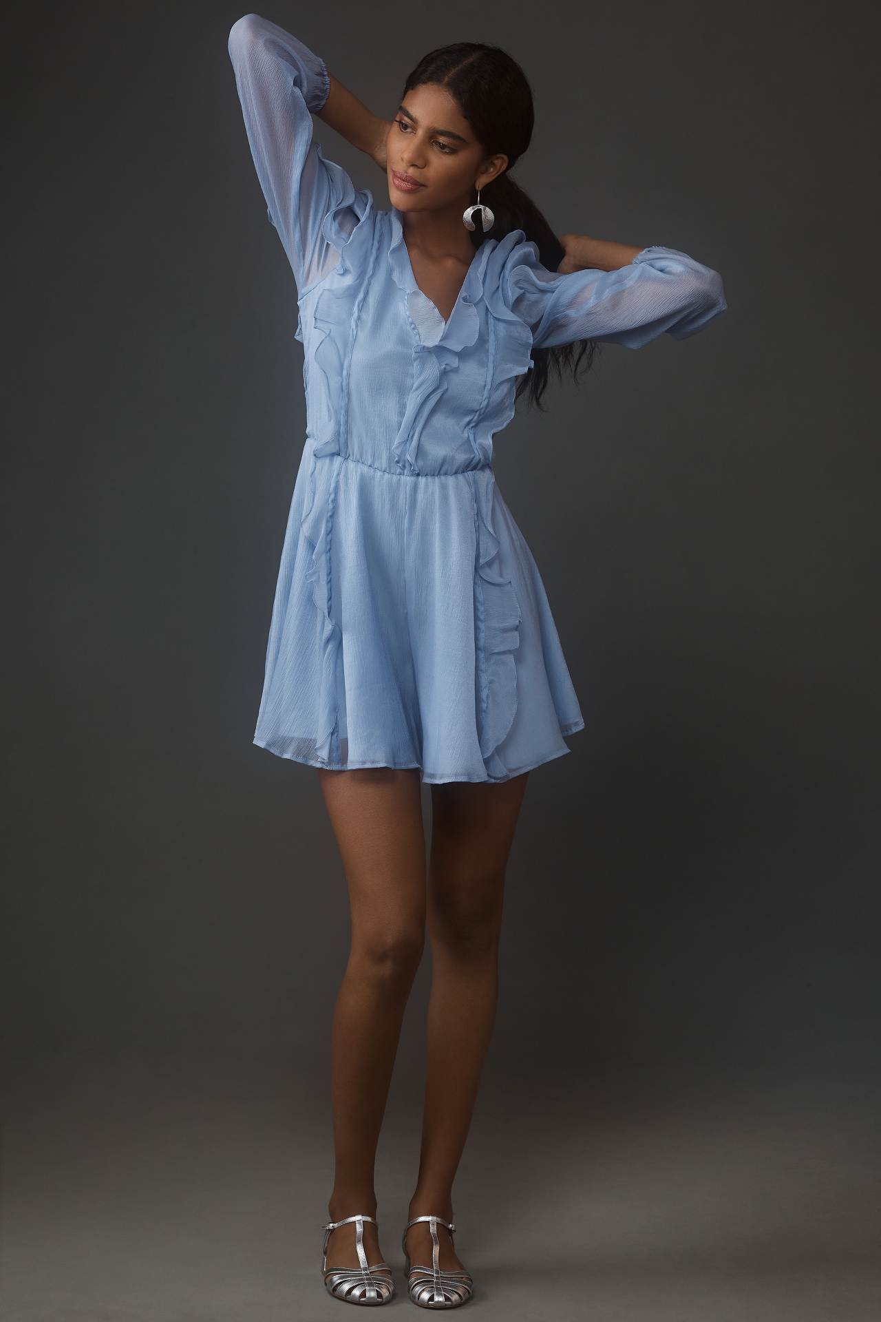 Hutch Long-Sleeve Frilled Romper