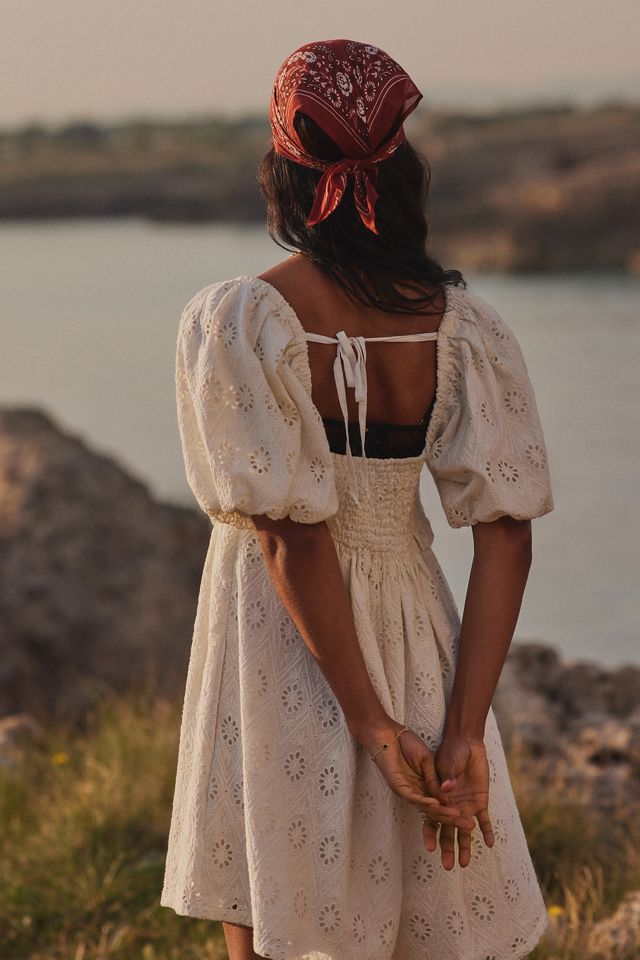 Pilcro Puff-Sleeve Eyelet Romper #4