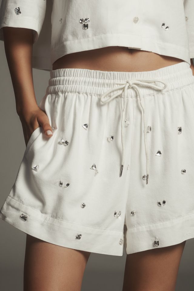 Maeve Crystal-Embellished Shorts #1