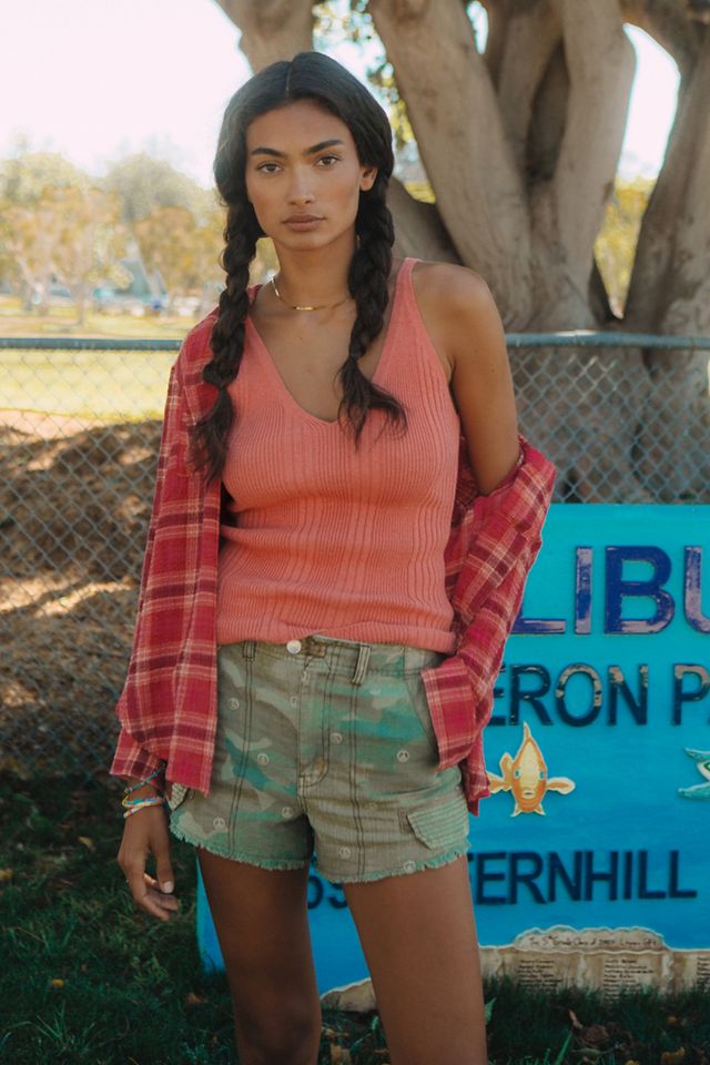 Pilcro Peace Embroidered Utility Shorts Anthropologie