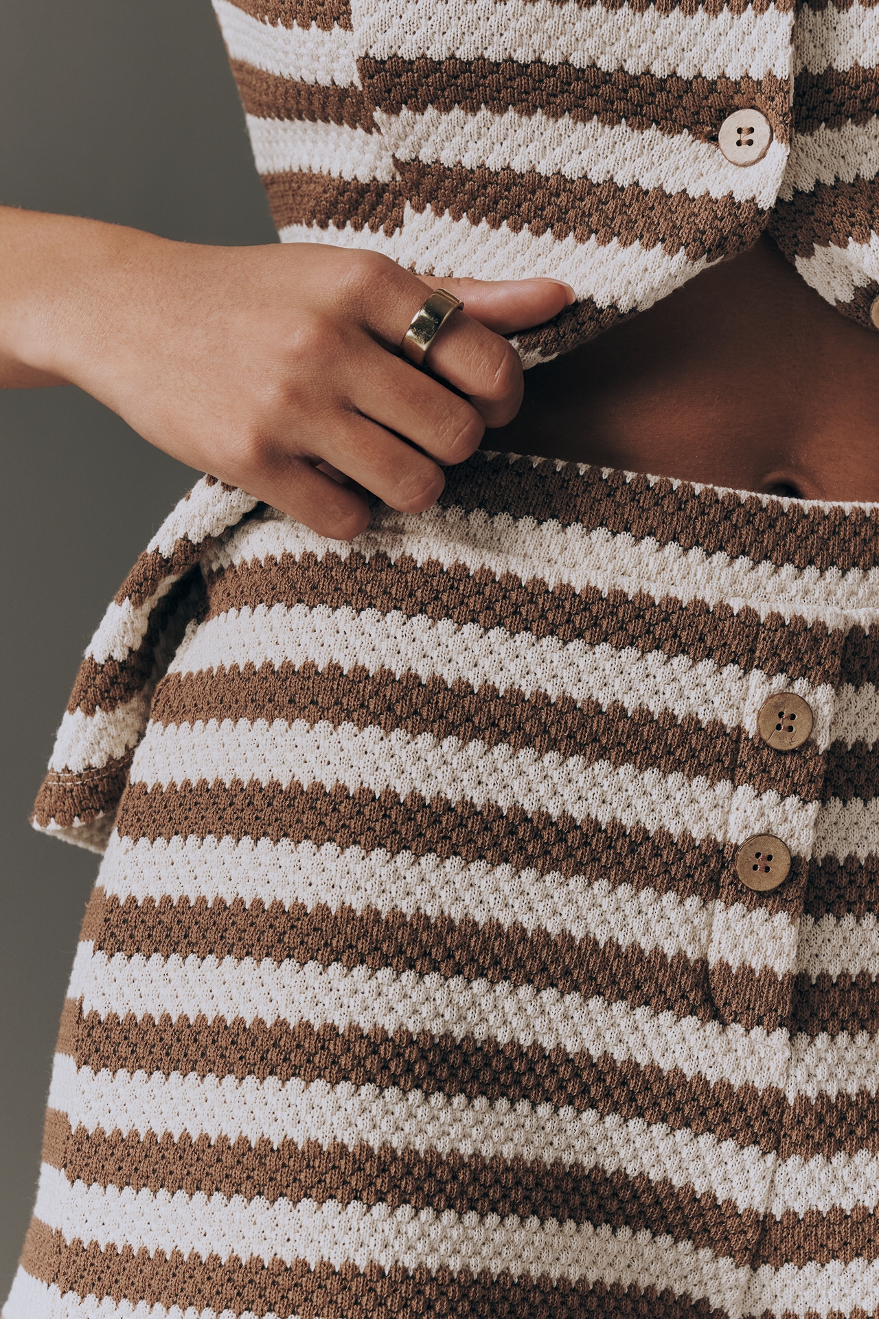 Maeve Retro Striped Knit Shorts