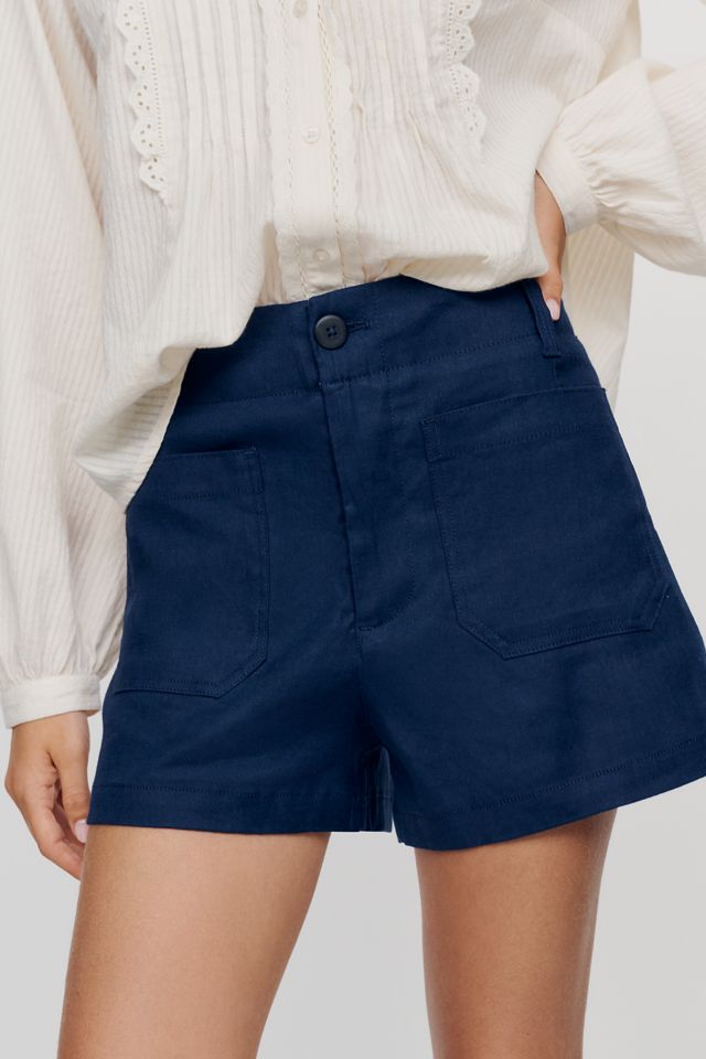 Maeve Colette Linen Stretch High-Rise Shorts #1