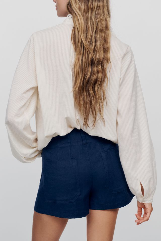 Maeve Colette Linen Stretch High-Rise Shorts #3