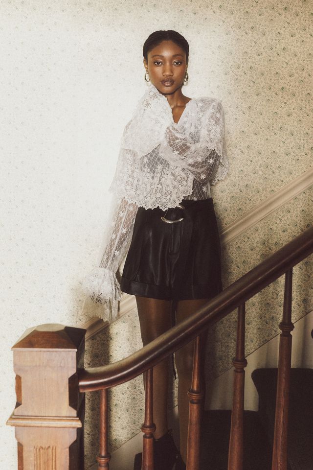 Shorts de Cuero Sintético con Puños Maeve #5