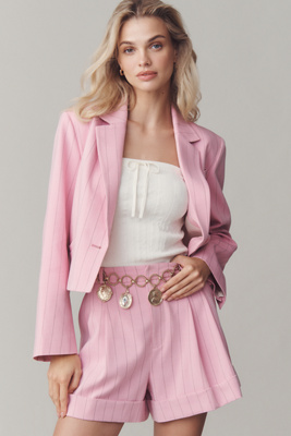 Maeve The Avery Pleated Trouser Shorts By  In Purple