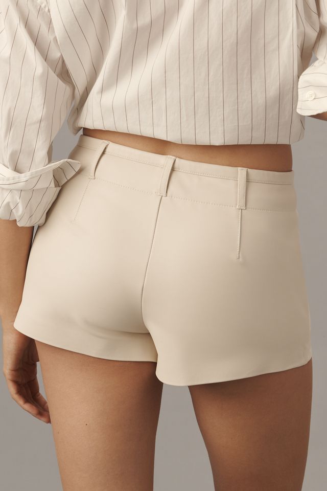 Maeve Faux-Leather Micro Shorts #5
