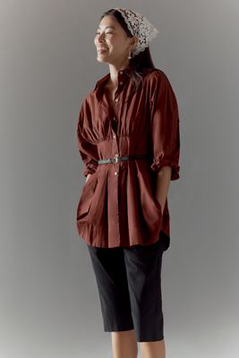 By Anthropologie Slim Bermuda Linen Blend Shorts