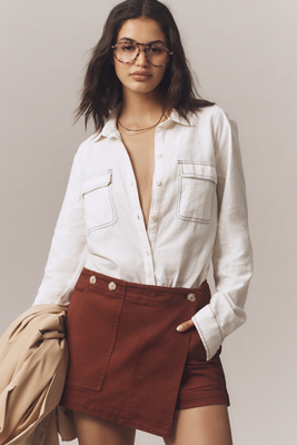 Pilcro The Kit High-rise Utility Skort By  In Burgundy