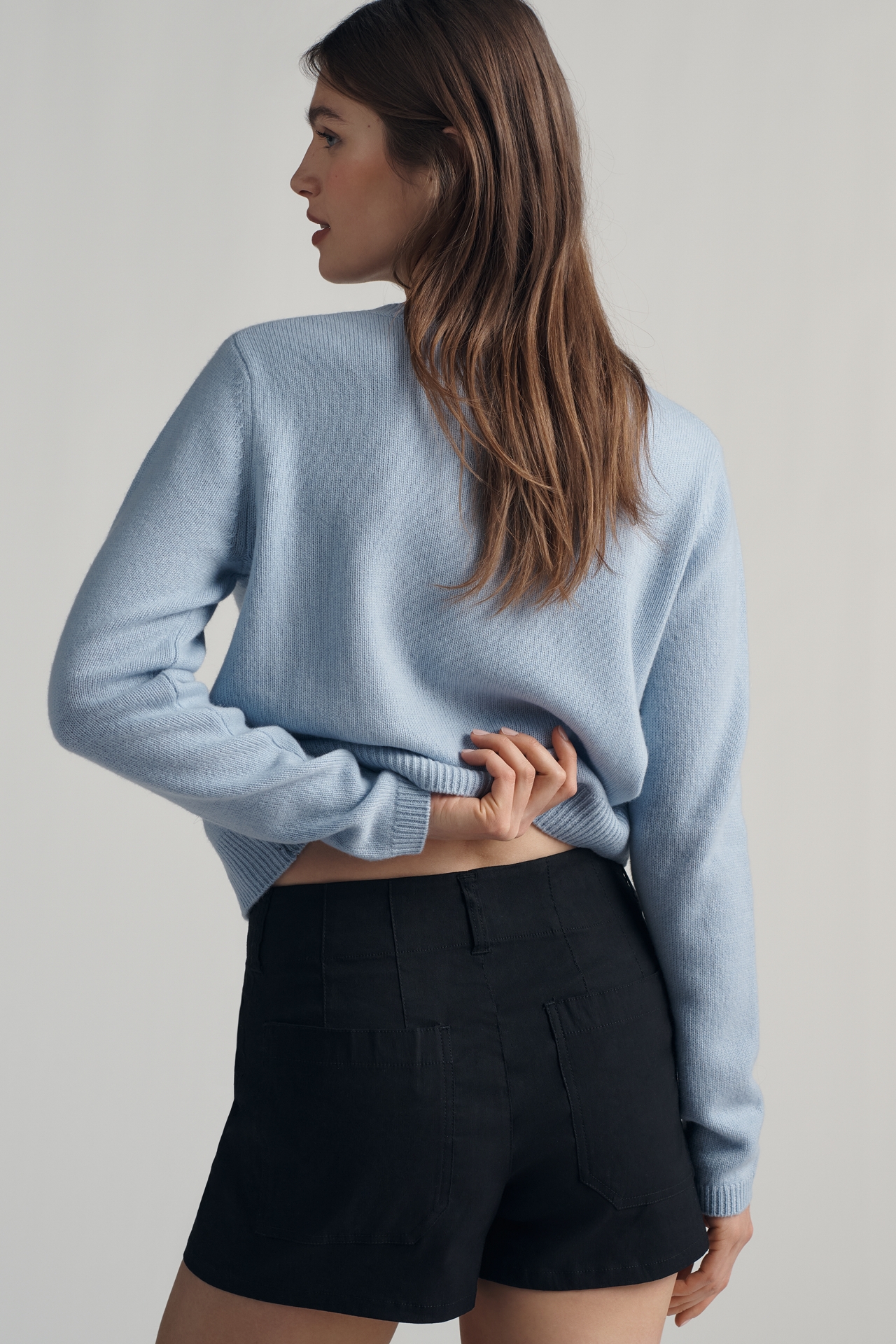 The Colette Linen Blend Daisy-Trim Shorts by Maeve