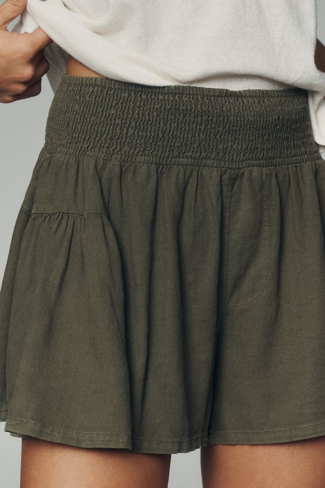 Pilcro Reese Linen Blend Smocked Shorts #1