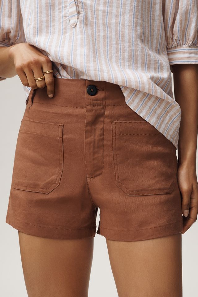 Colette European Linen Stretch High-Rise Shorts #1