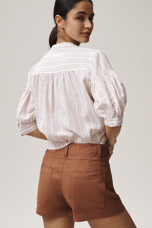 Colette European Linen Stretch High-Rise Shorts #2