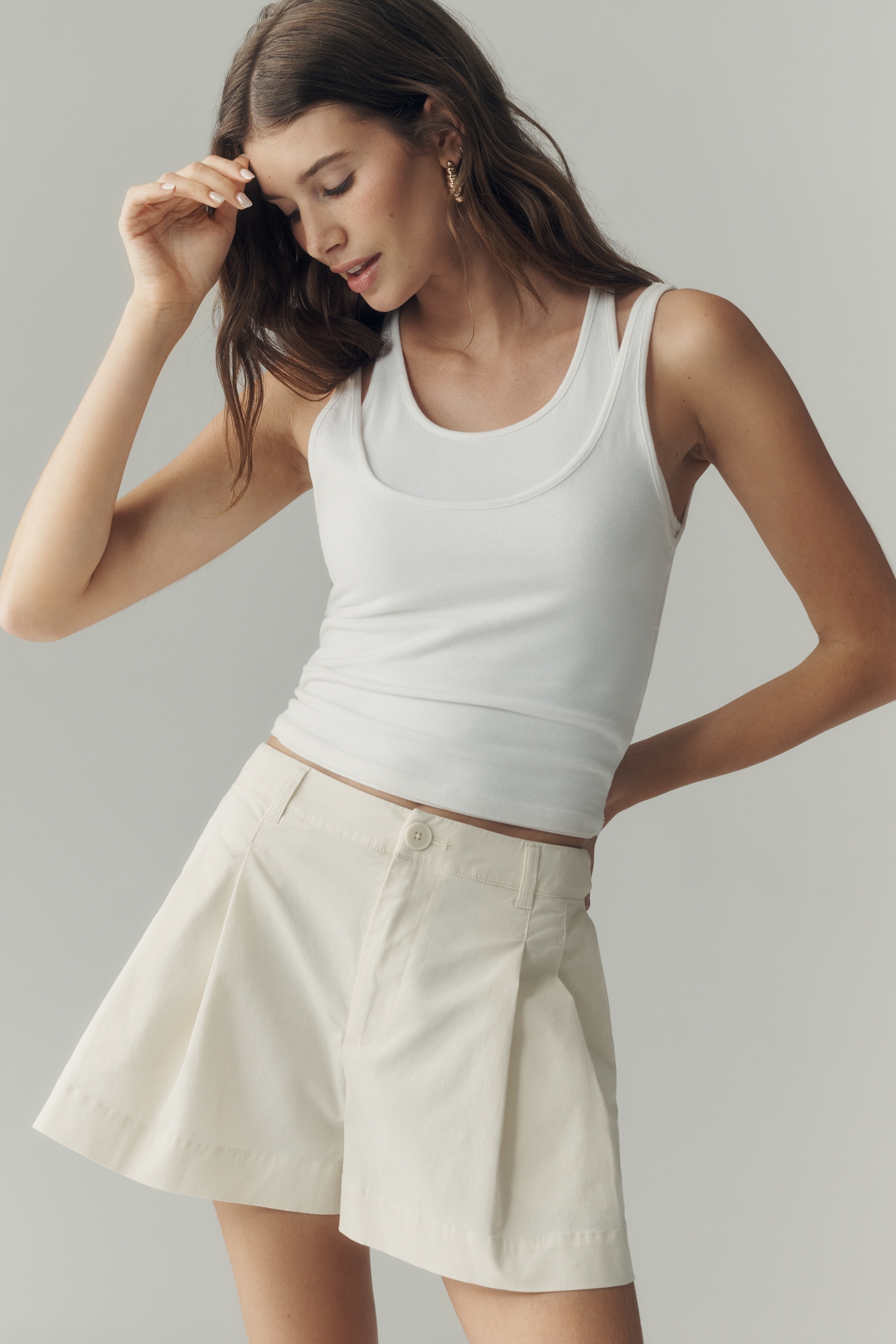 By Anthropologie Cotton Pleated Shorts