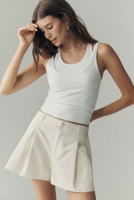 By Anthropologie Cotton Pleated Shorts