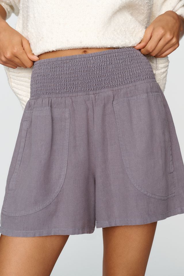 Pilcro Reese Linen Blend Smocked Pull-On Shorts #1