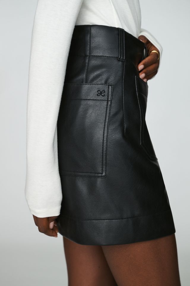 Maeve Colette Faux-Leather High-Rise Shorts #3