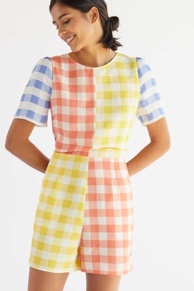 Farm Rio Gingham Contrast Romper #5
