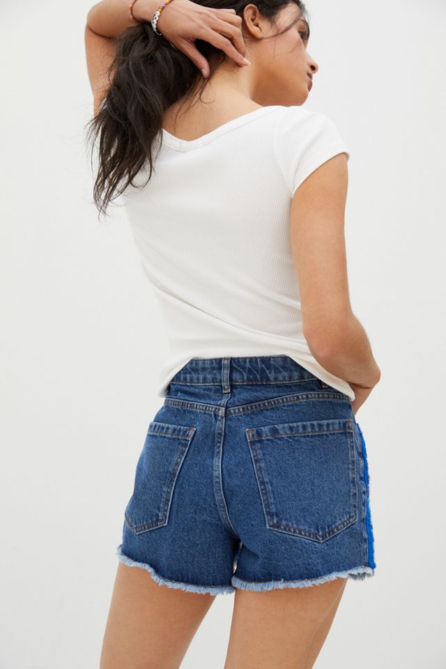 Farm Rio Ultra High-Rise Crochet Denim Shorts #5