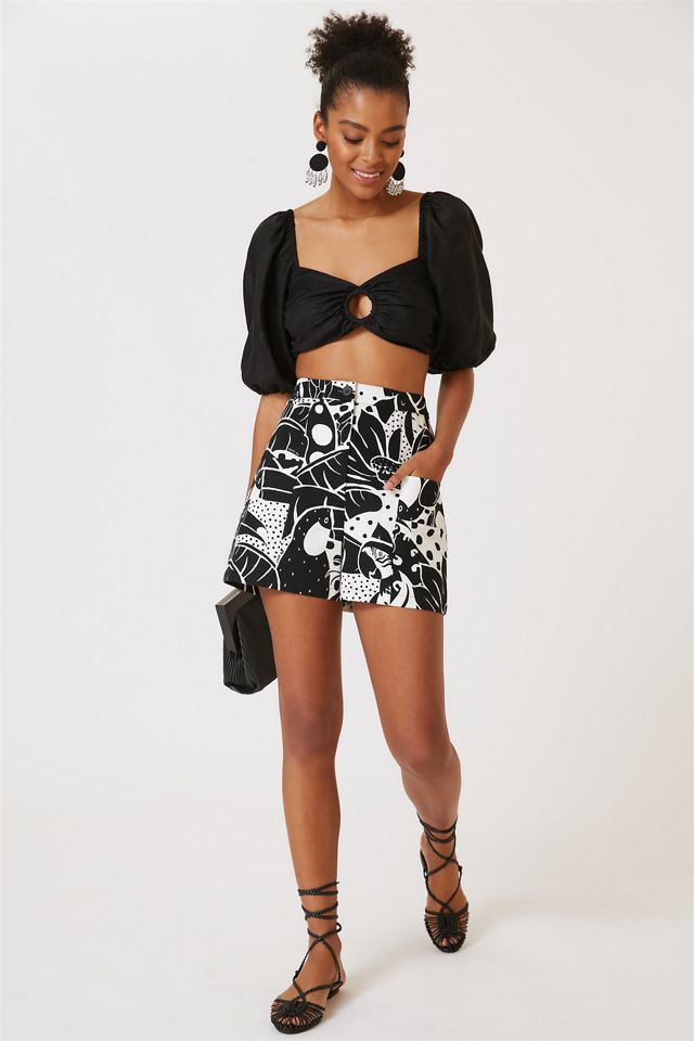 Printed canvas short