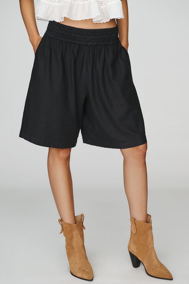 By Anthropologie Somerset Linen Stretch Longline Shorts #1