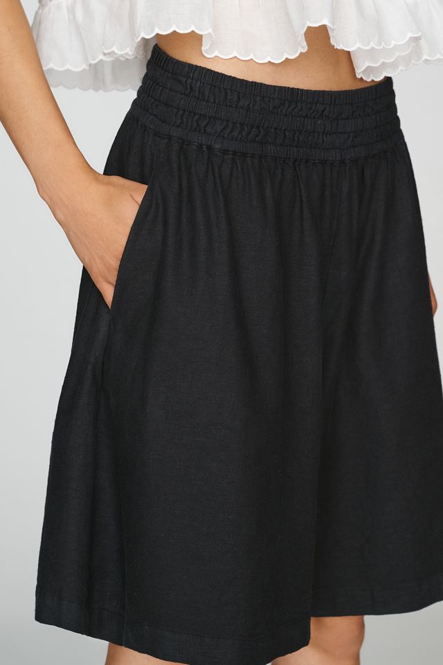 By Anthropologie Somerset Linen Stretch Longline Shorts #3