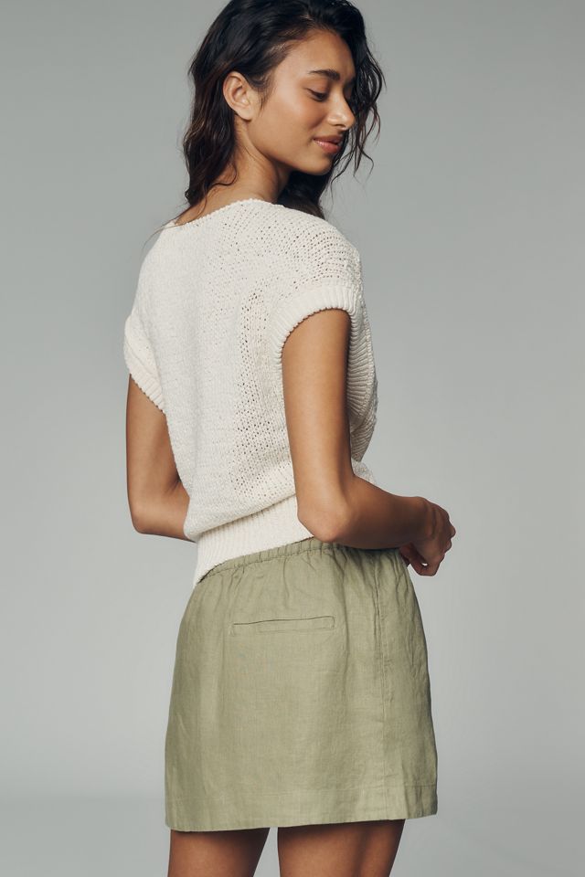 By Anthropologie Linen Skort #4