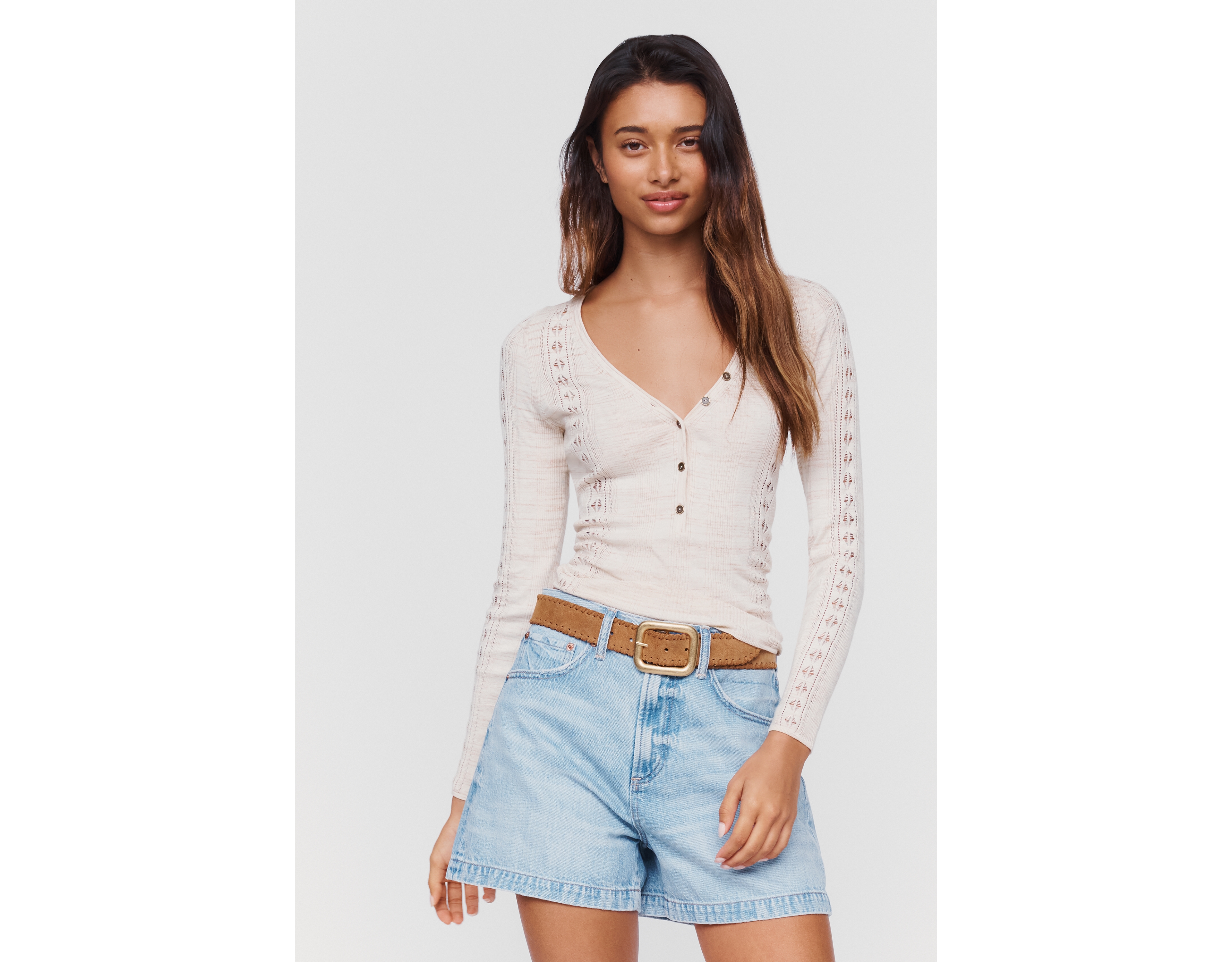 Pistola Saige High-Rise A-Line Denim Shorts