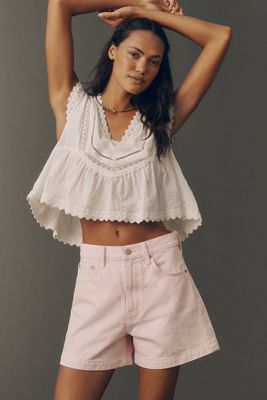 Pistola Saige High-Rise A-Line Denim Shorts