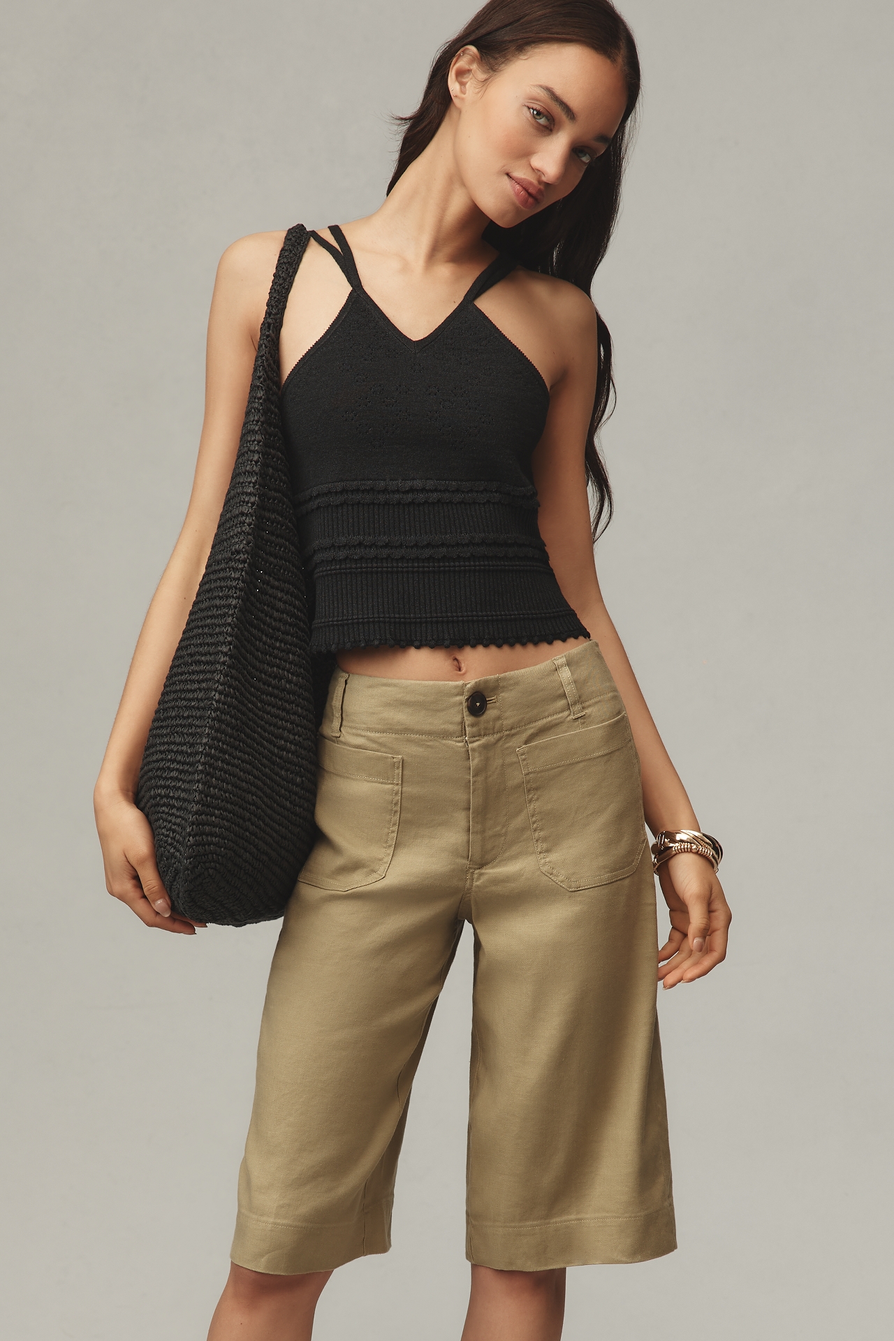 The Colette Longline Shorts by Maeve: Linen Edition