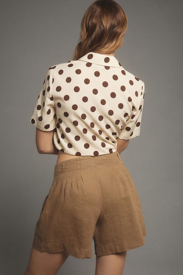 By Anthropologie Linen Pintuck Shorts | Anthropologie