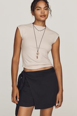 By Anthropologie Pleated Drawstring Mini Skirt | Anthropologie