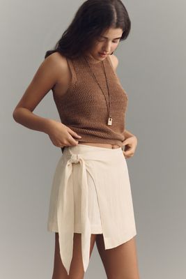 By Anthropologie Wrap Tie Skort